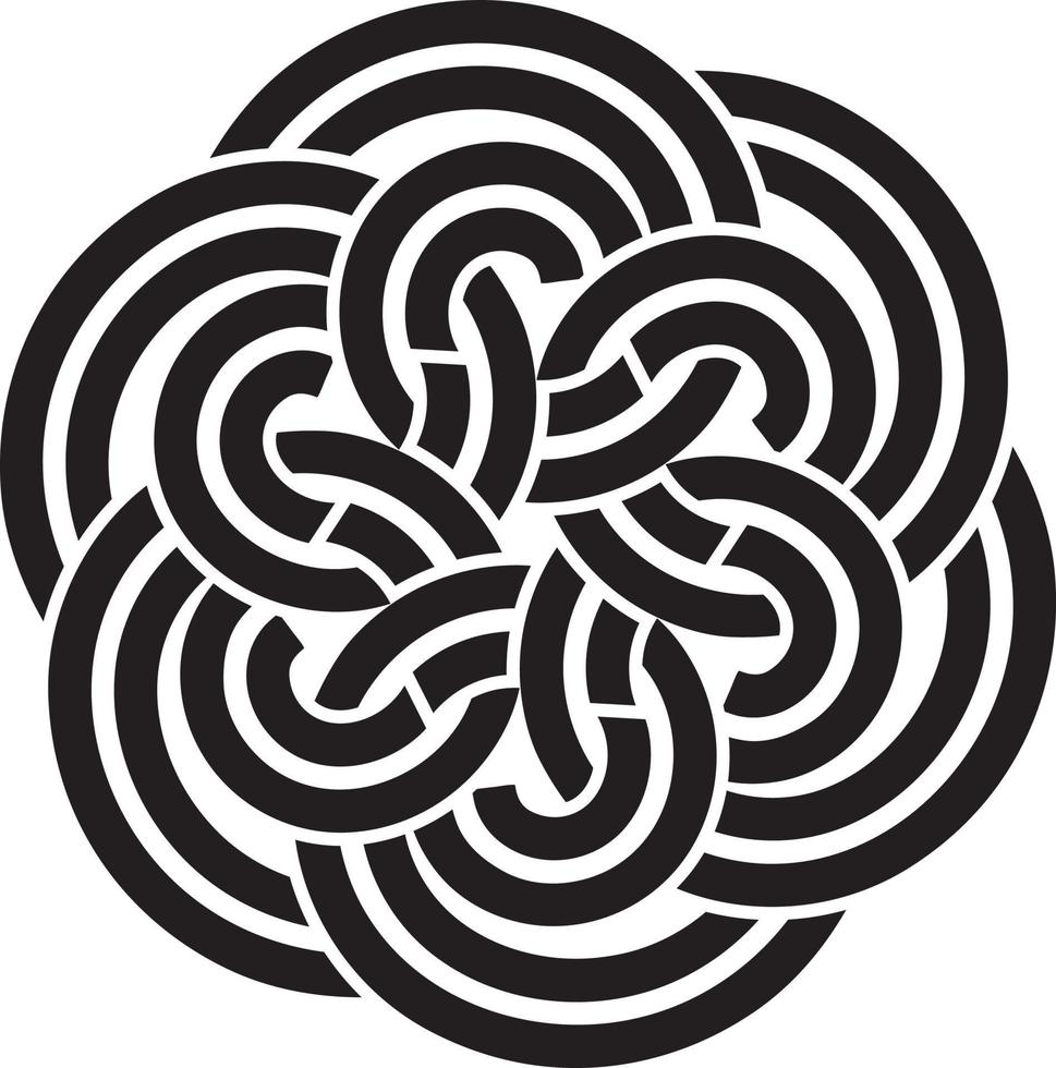 Design rundes Logo-Element. abstrakter Wellenvektor-Vorlagensatz. Symbol für chinesische Knoten. vektor