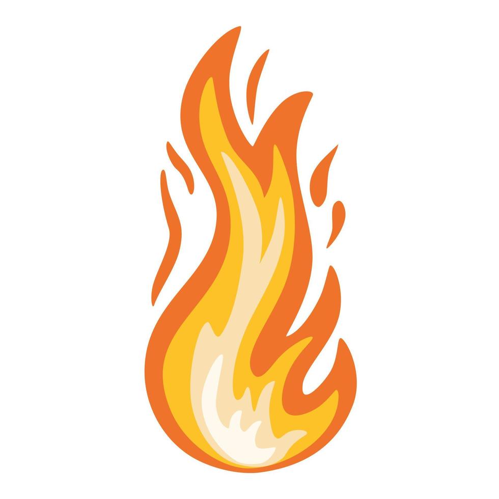 Feuer. Symbol für heiße Flamme. Symbol für brennendes, loderndes Feuer. Hitzegefahr und Warnschild. abstraktes einfaches Lagerfeuer-Piktogramm. entzündliche Warnung. Vektorgrafiken auf dem weißen Hintergrund isoliert. vektor