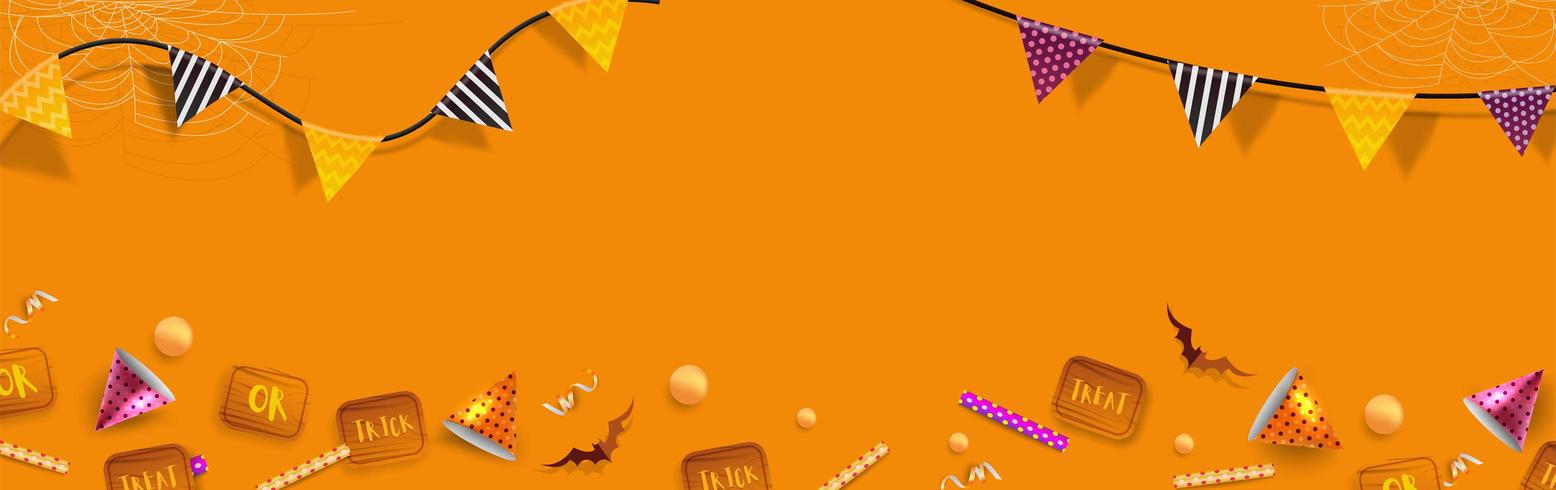 Halloween-banner eller bakgrund med Halloween-element vektor