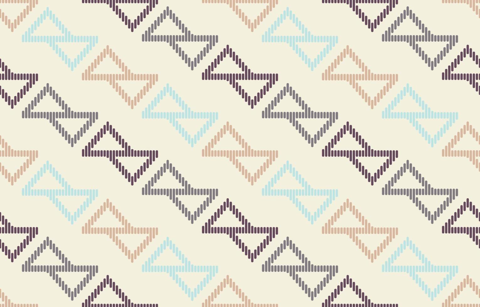petnisk aztekisk abstrakt ikatkonst. sömlöst motiv triangel chevronmönster i tribal, navajofolkbroderi och mexikansk stil. geometrisk konst prydnad print.design för matta, tapeter, textil. vektor