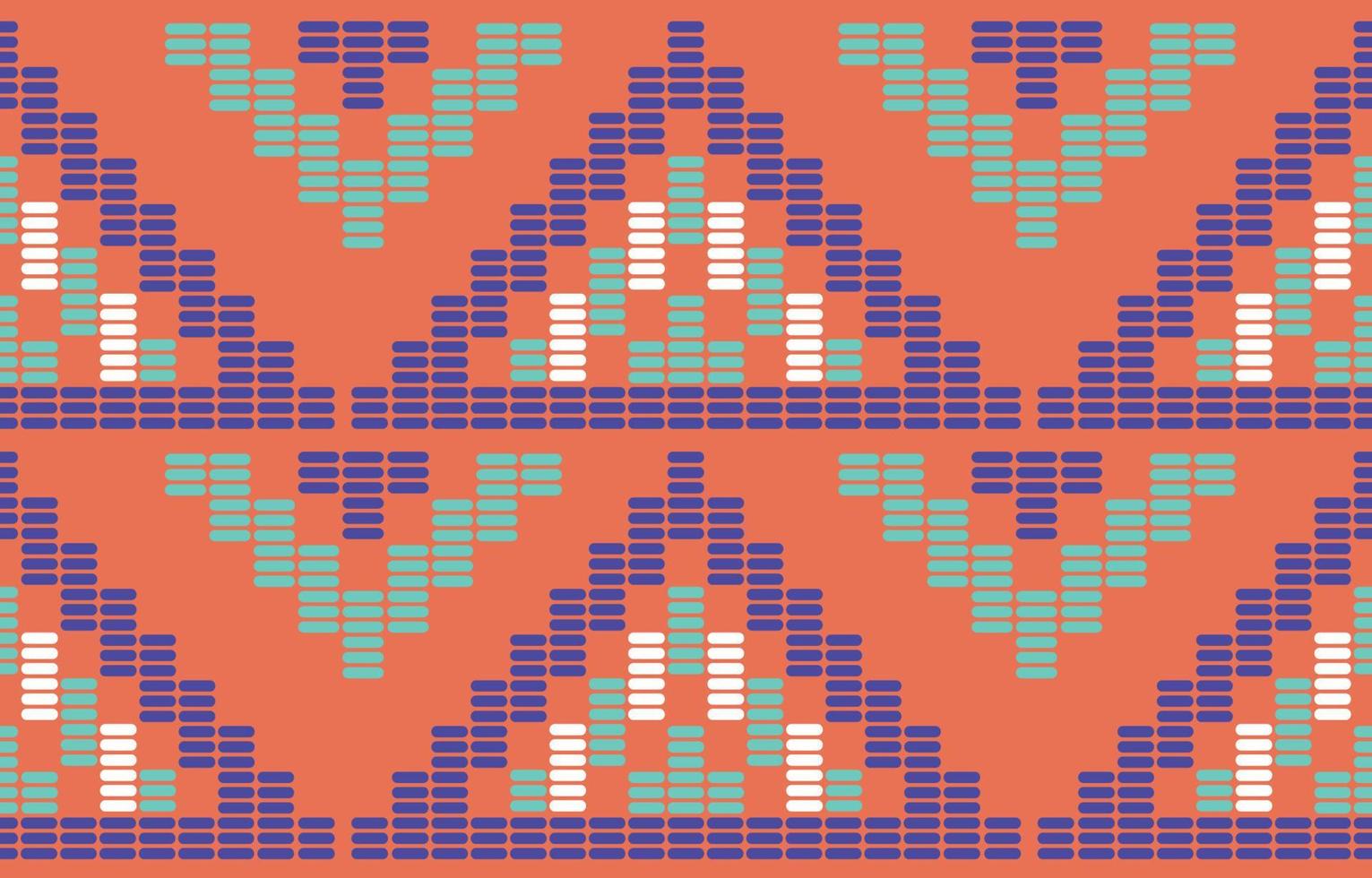 etnisk aztekisk abstrakt ikatkonst. sömlöst motiv triangel chevron rosa mönster i tribal, navajofolkbroderi och mexikansk stil. geometrisk konst prydnad print.design för matta, tapeter, textil. vektor
