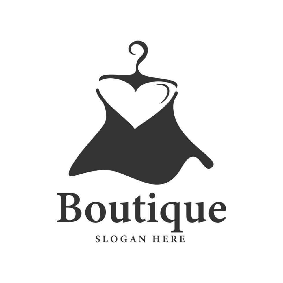 svart klänning mode kvinnor boutique kläder vacker logotyp design mall inspiration vektor