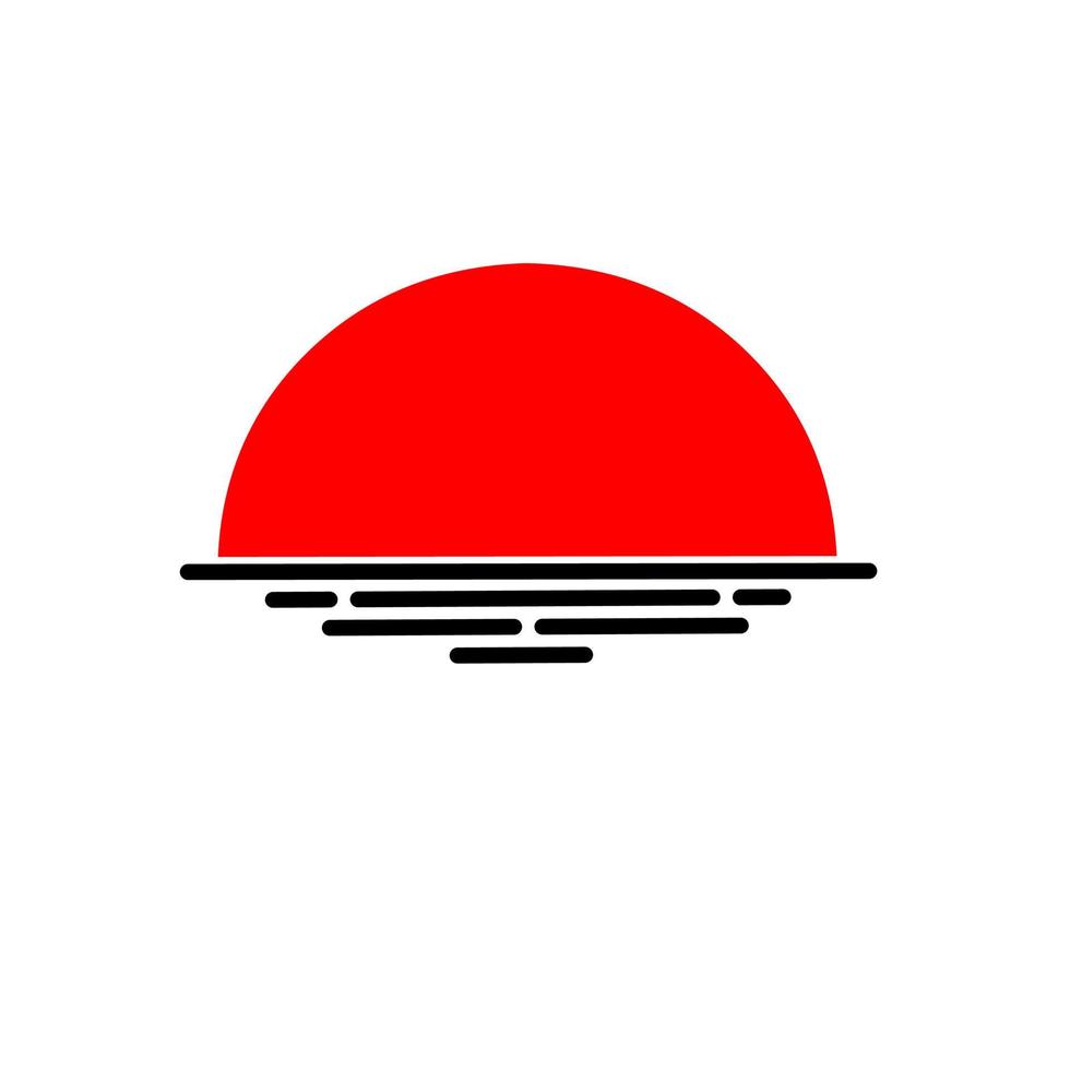 mall logotyp solnedgång stil design japan vektor