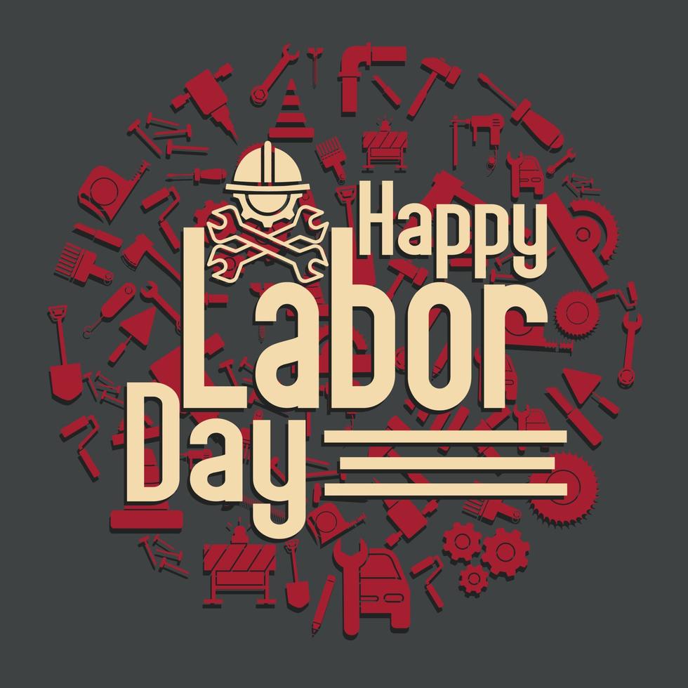 Happy Labor Day Banner. designvorlage elegant mit clipart arbeitskreis dimension für sie grüße vektor
