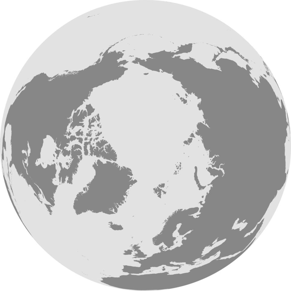 karta över globe of arctic singel vektor