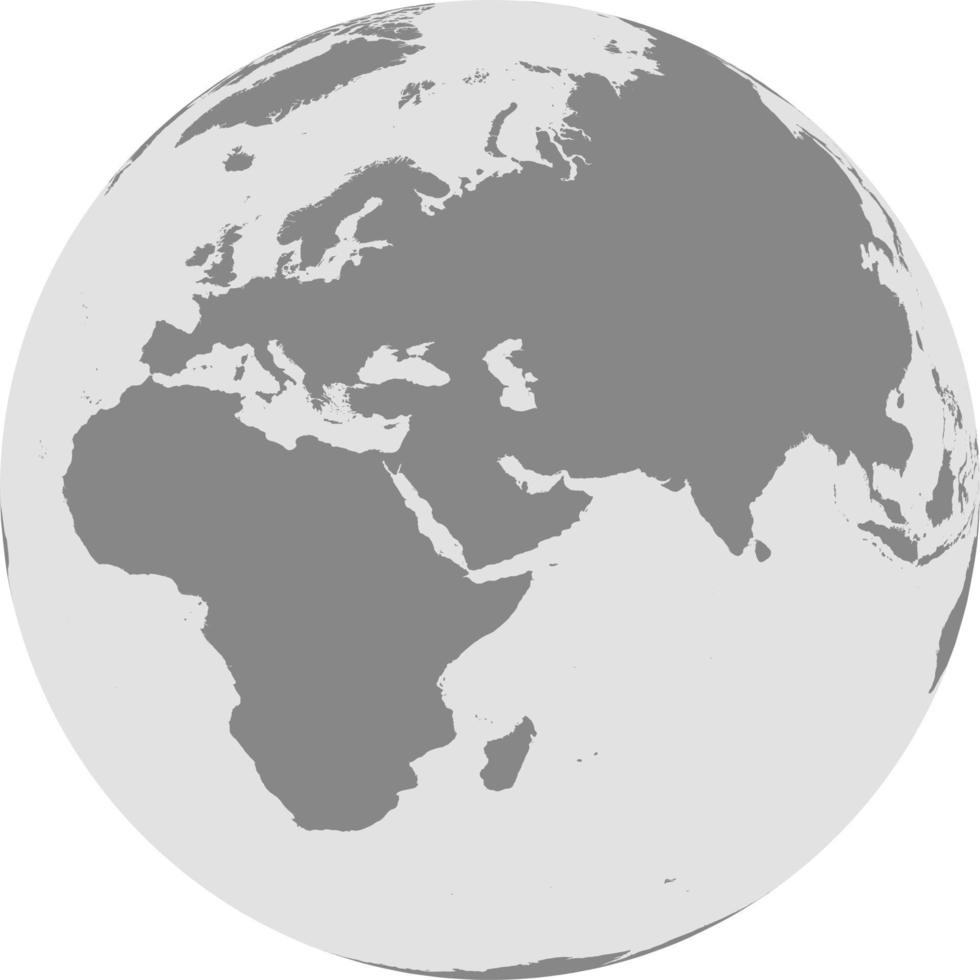 karta över världen i Mellanöstern enfärgad vektor