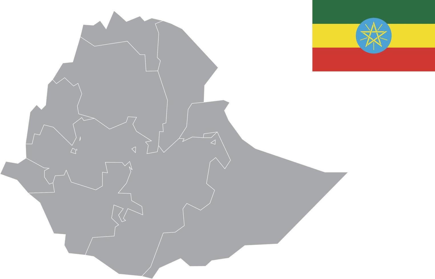 Äthiopien Karte. Äthiopien-Flagge. flache Symbol-Symbol-Vektor-Illustration vektor