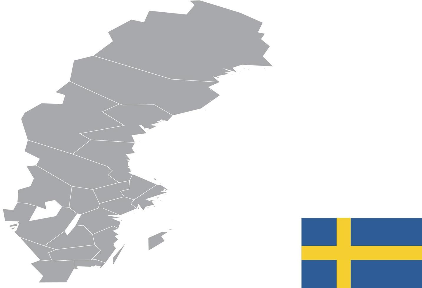 sverigekarta. sveriges flagga. platt ikon symbol vektor illustration