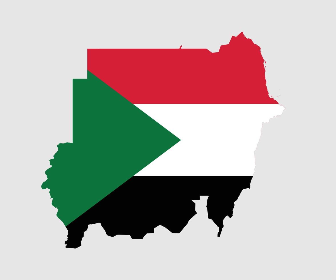 Karte und Flagge des Sudan vektor