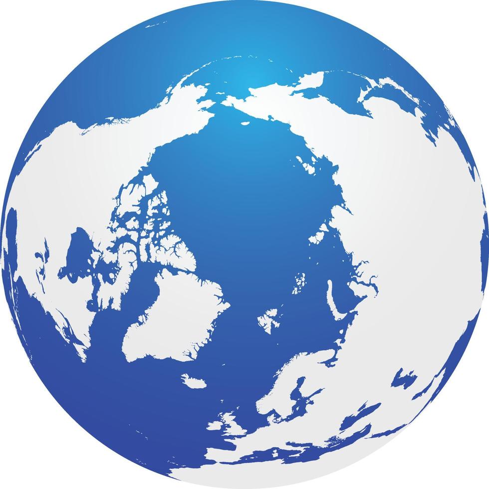 Karte des Globus von arktischem Blau vektor
