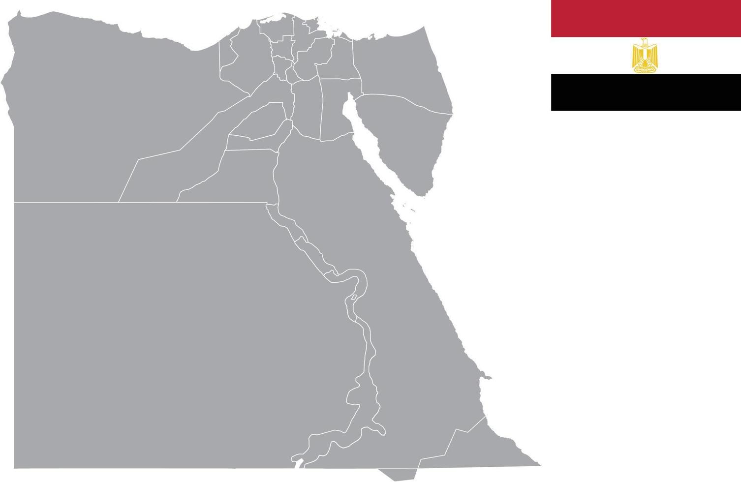Ägypten Karte. Ägypten-Flagge. flache Symbol-Symbol-Vektor-Illustration vektor