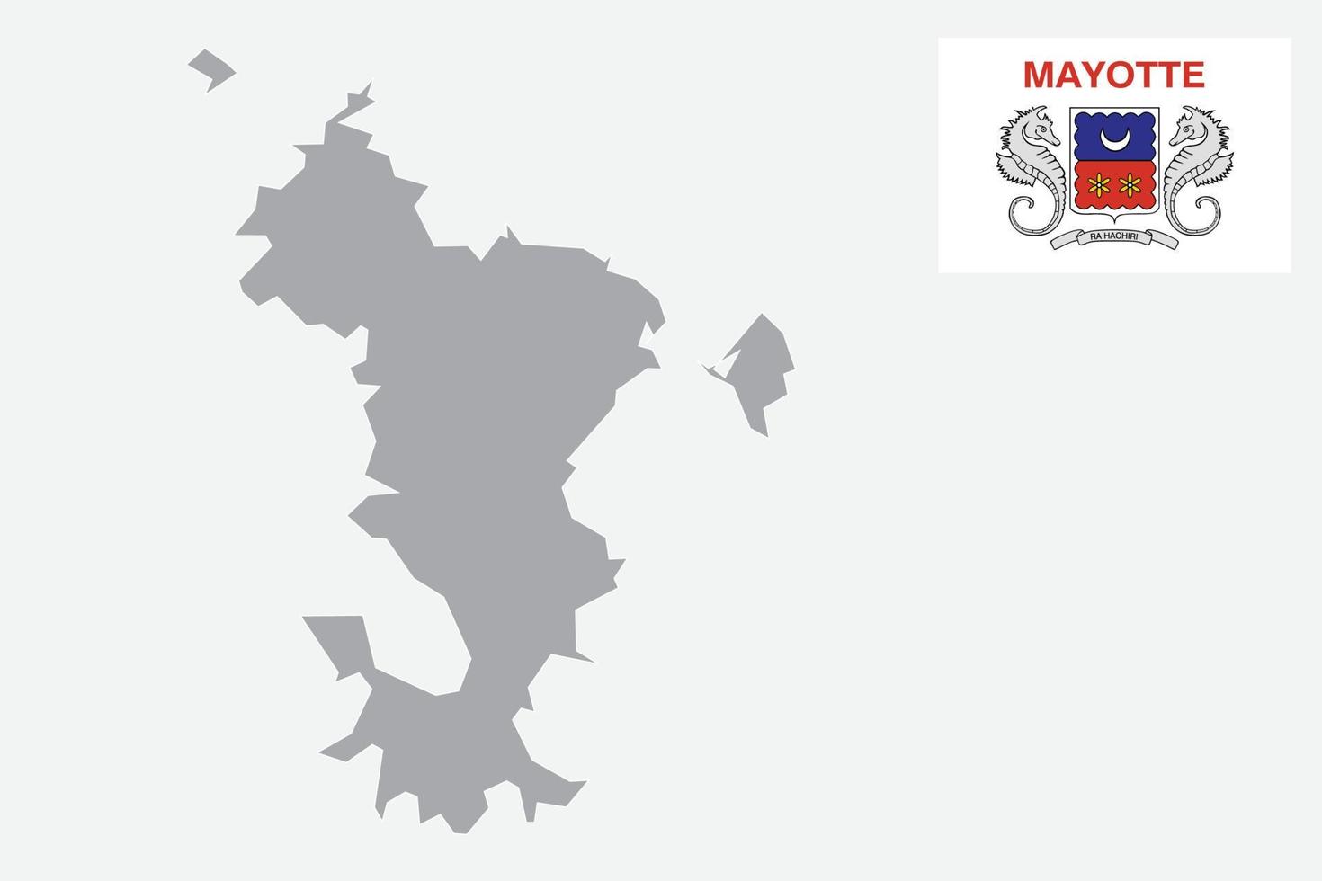 Mayotte-Karte. Mayotte-Flagge. flache Symbol-Symbol-Vektor-Illustration vektor