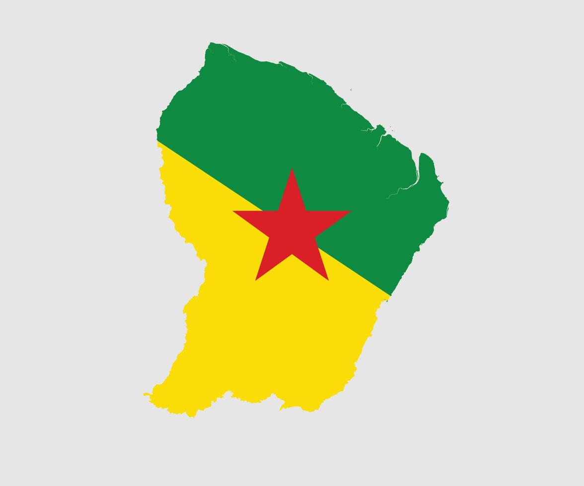 karta och flagga i Franska Guyana vektor