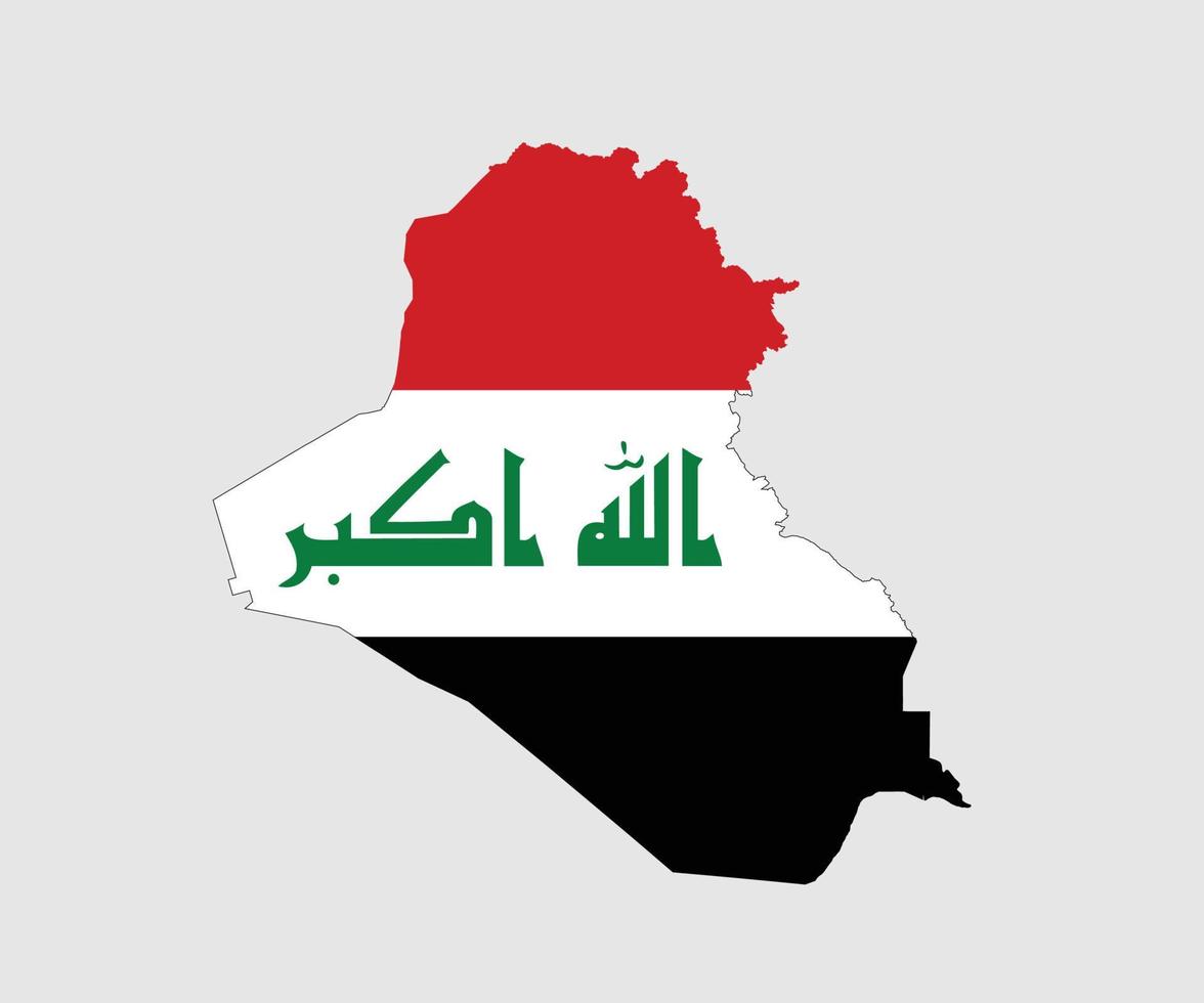 karta och flagga i Irak vektor