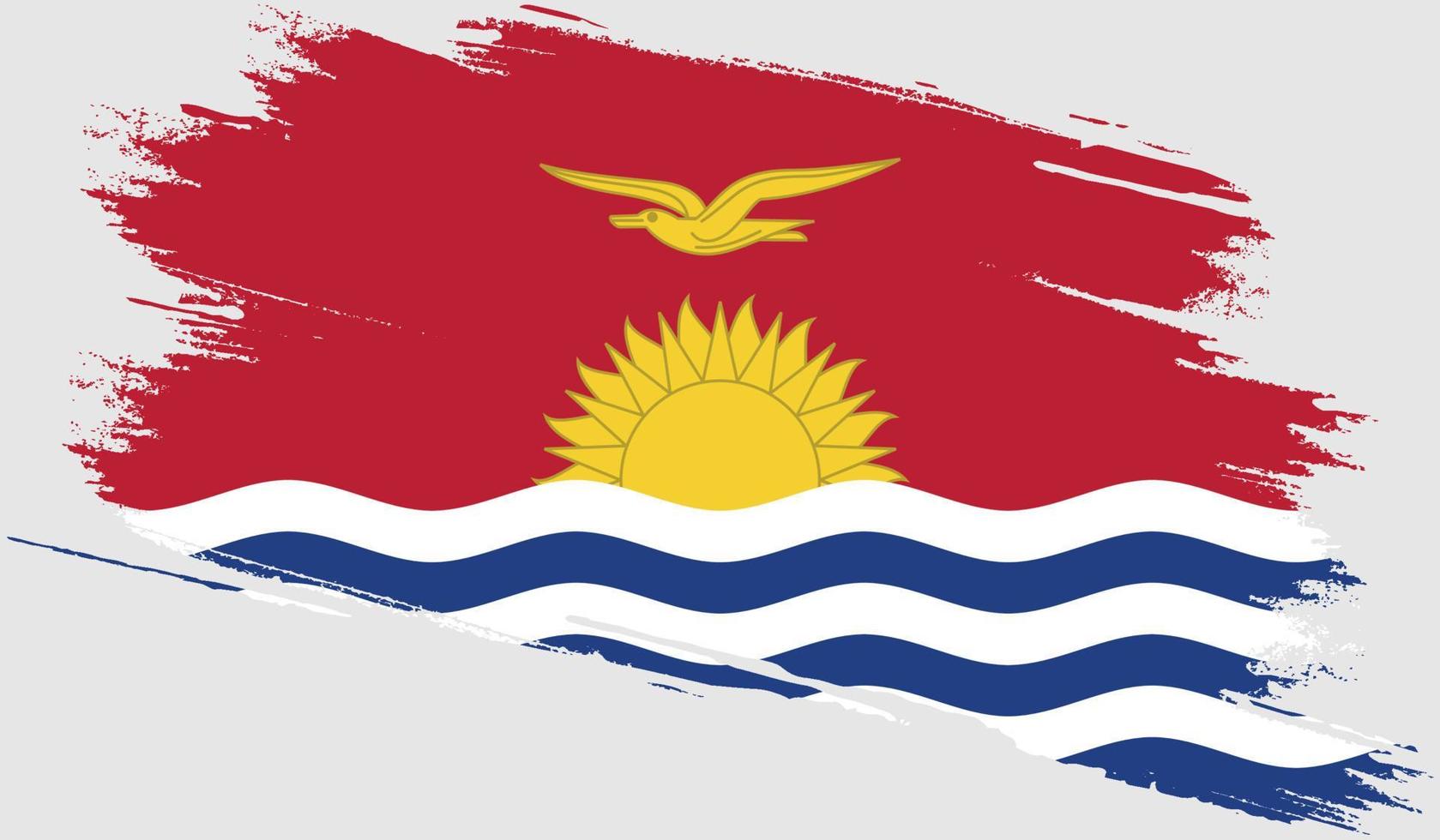 kiribati flagga med grunge textur vektor