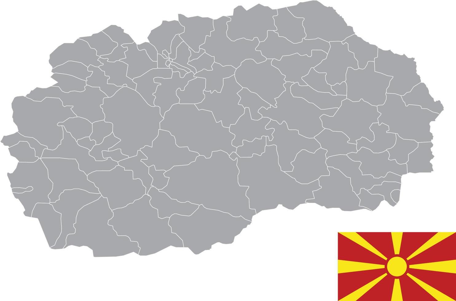 Karte von Mazedonien. Flagge. flache Symbol-Symbol-Vektor-Illustration vektor