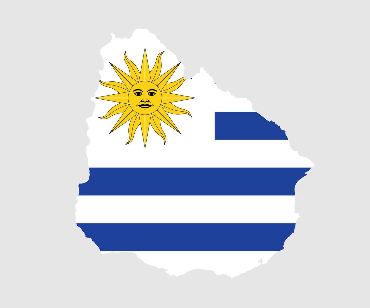 Karte und Flagge von Uruguay vektor