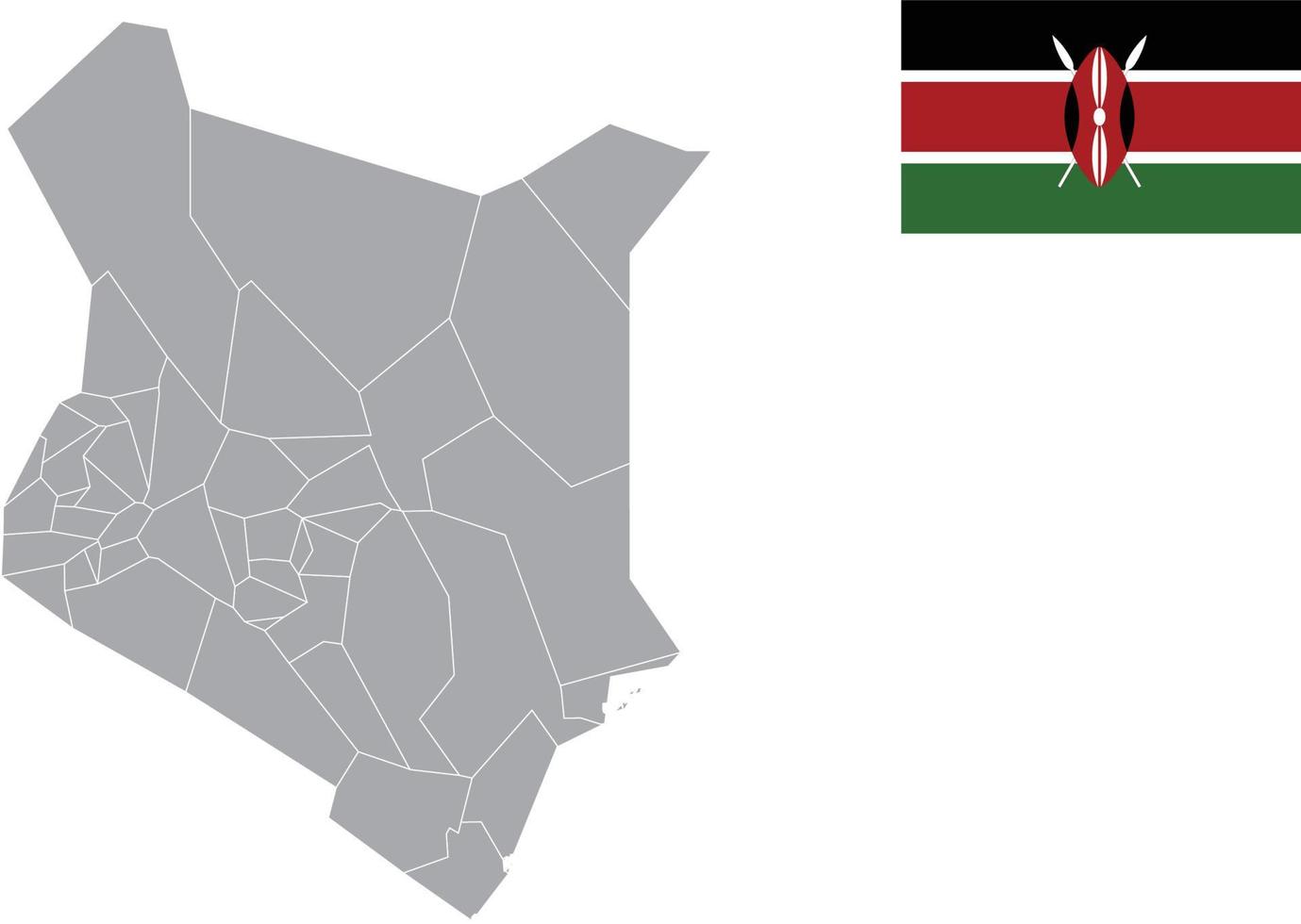 Kenia Karte. Kenia-Flagge. flache Symbol-Symbol-Vektor-Illustration vektor