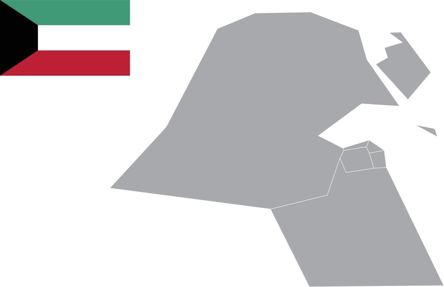 kuwait karta. kuwait flagga. platt ikon symbol vektor illustration