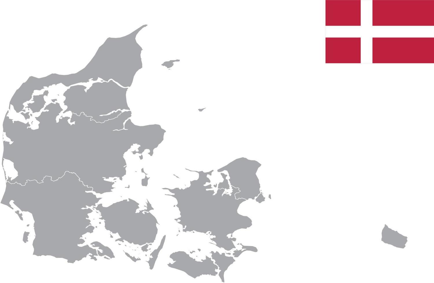 Dänemark Karte. dänische Flagge. flache Symbol-Symbol-Vektor-Illustration vektor