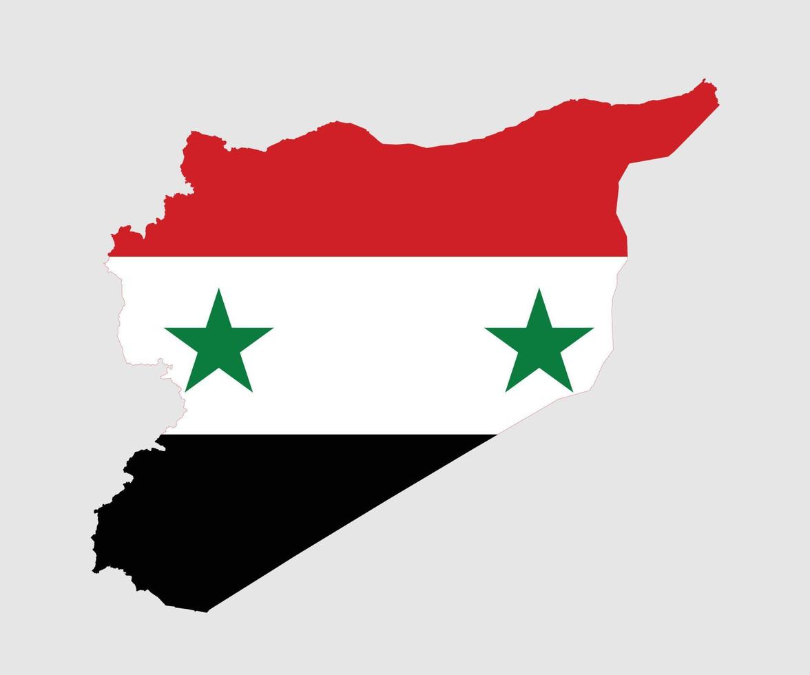 Syriens karta och flagga vektor