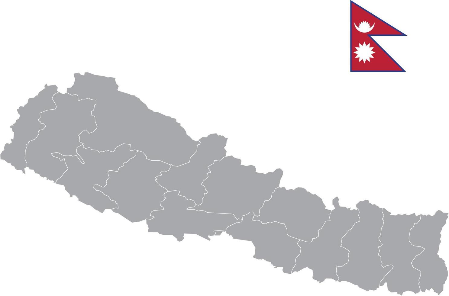 Nepal-Karte. Nepal-Flagge. flache Symbol-Symbol-Vektor-Illustration vektor