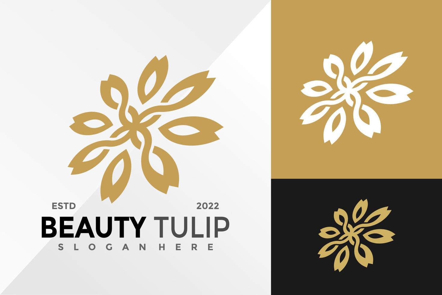 skönhet tulpan blomma logotyp design vektor illustration mall