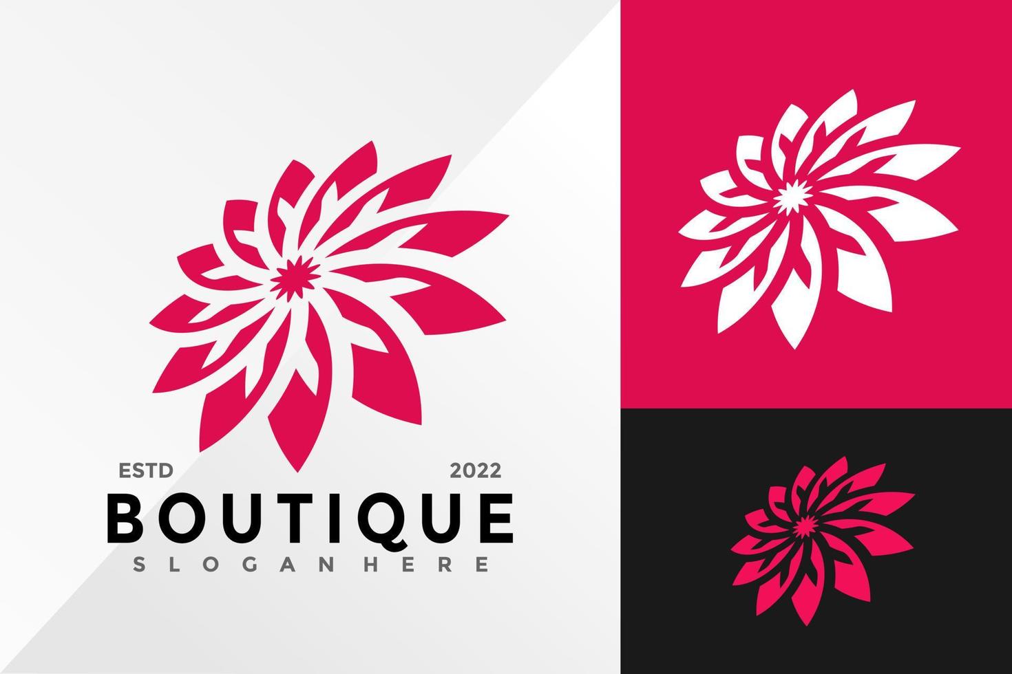 Boutique-Blume moderne Logo-Design-Vektor-Illustration-Vorlage vektor