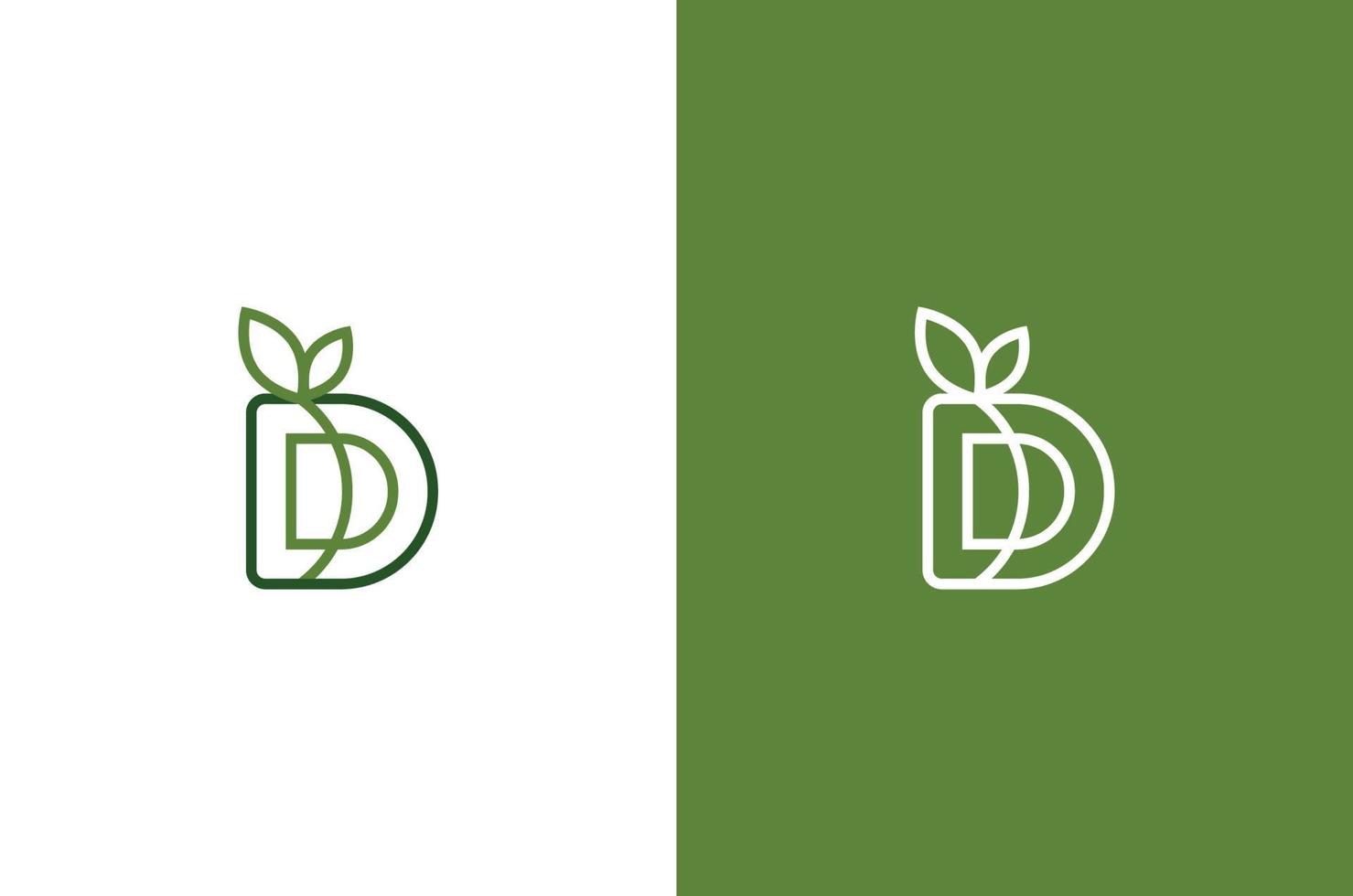 Ein kreatives dd-Letter-Logo mit einem Logo-Konzept für vegane Lebensmittel vektor