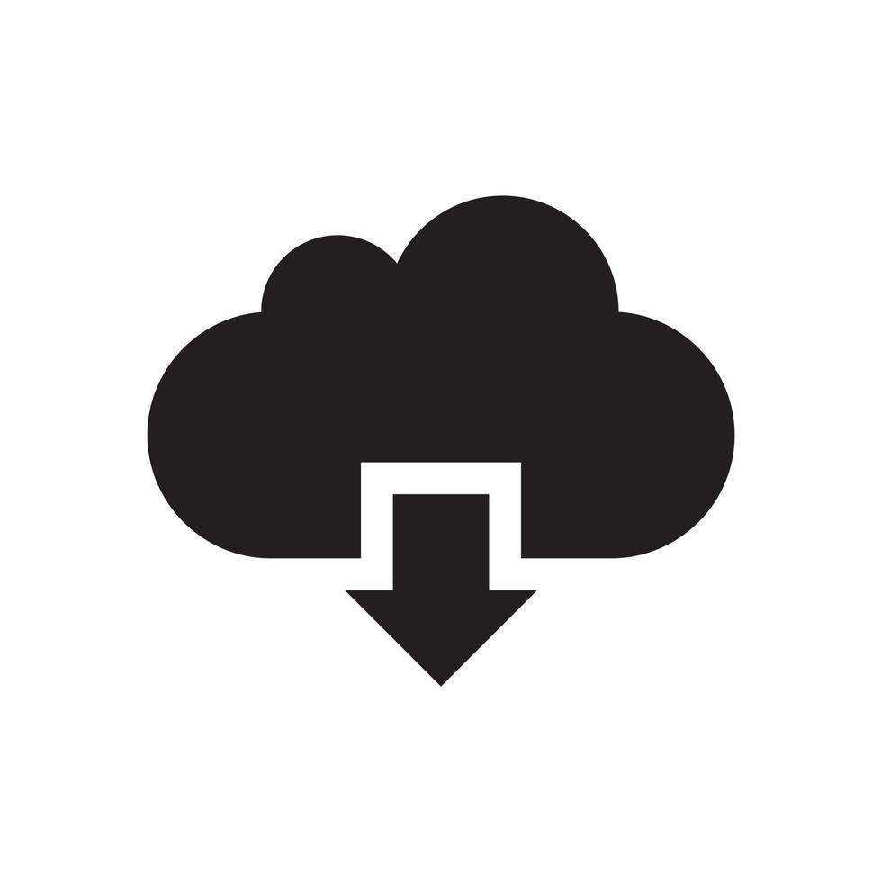 ladda ner mall för molnikon svart färg redigerbar. ladda ner molnikonsymbol platt vektorillustration för grafik och webbdesign. vektor