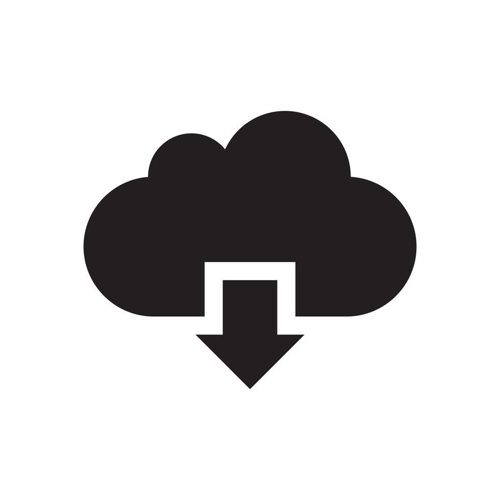 Laden Sie die Cloud-Icon-Vorlage in schwarzer Farbe herunter, die bearbeitet werden kann. Laden Sie flache Vektorillustration des Wolkenikonensymbols für Grafik- und Webdesign herunter. vektor