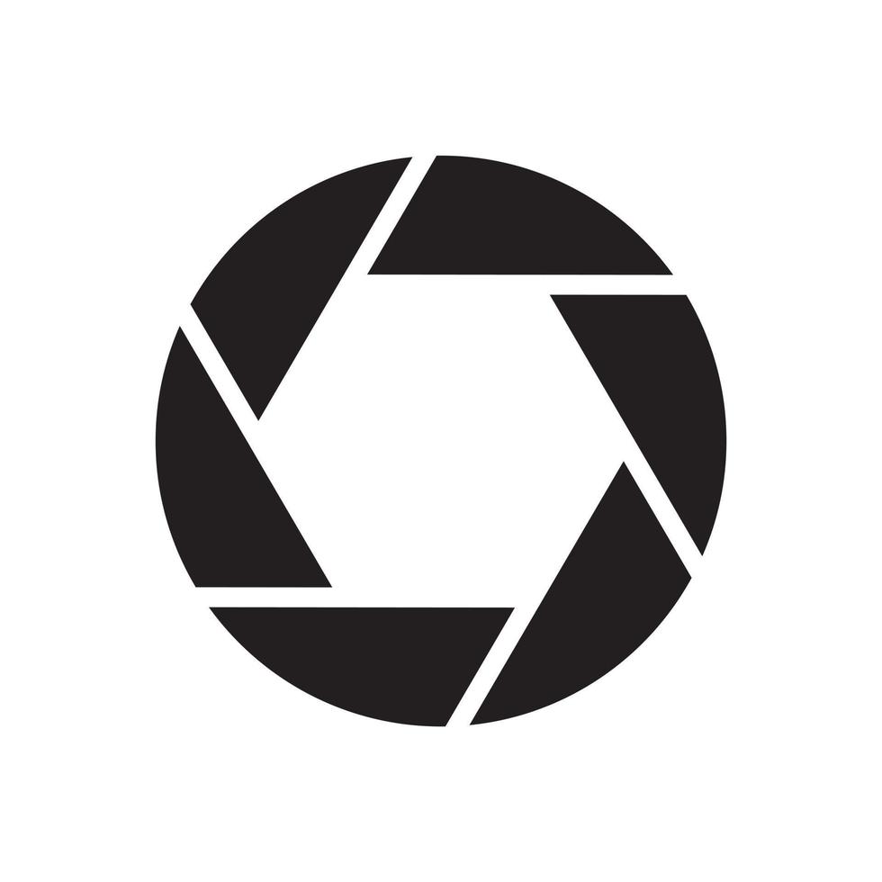 Verschluss, Objektive Symbolvorlage schwarze Farbe editierbar. Shutter, Linsensymbol Symbol flache Vektorgrafiken für Grafik- und Webdesign. vektor