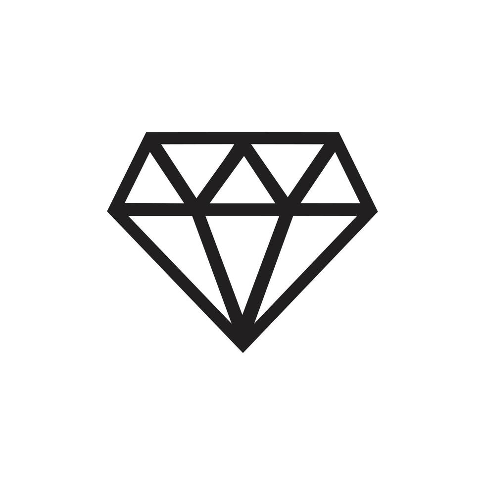 Diamant-Vektorsymbol-Vorlage in schwarzer Farbe editierbar. Flache Vektorillustration des Diamantvektorikonensymbols für Grafik- und Webdesign. vektor