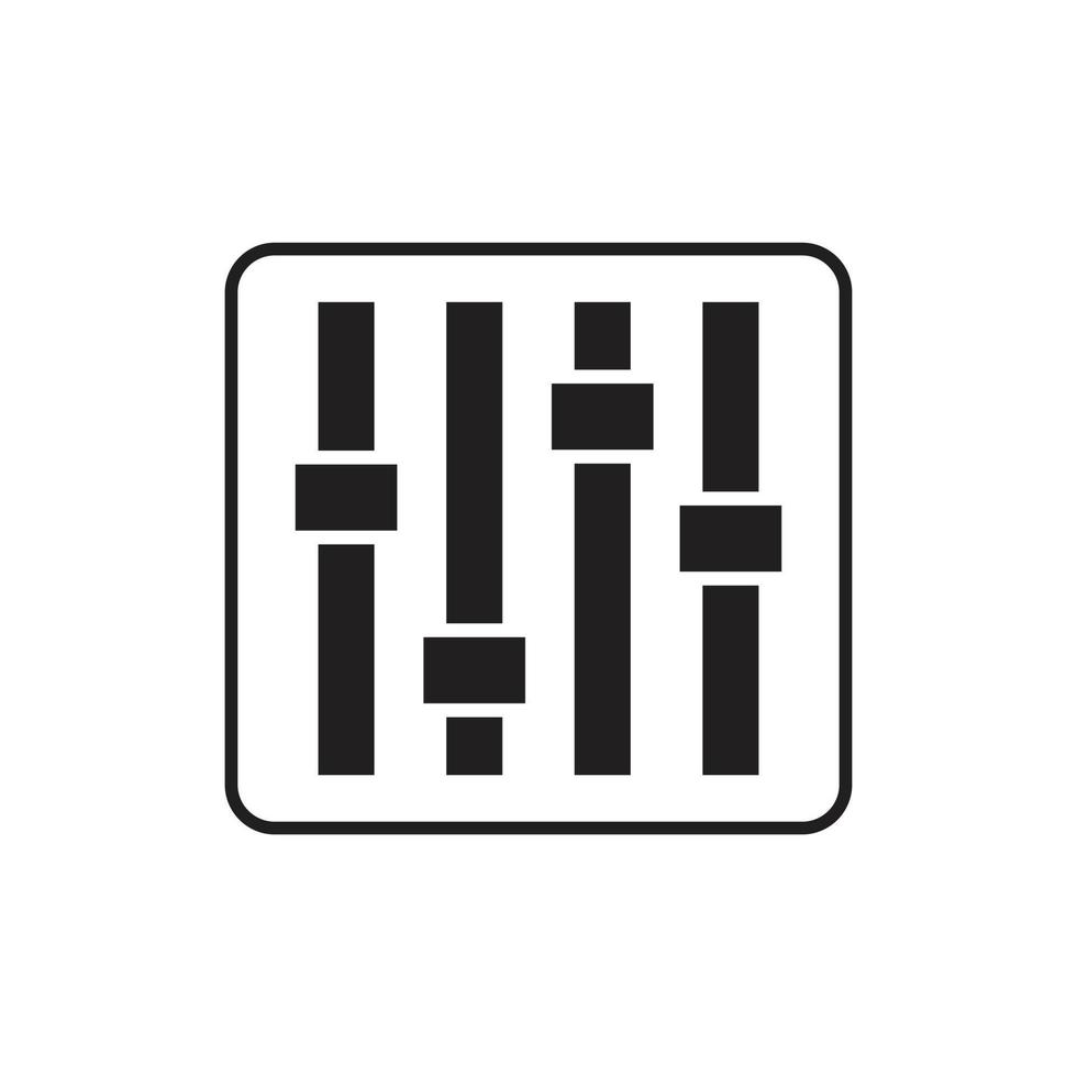 Equalizer-Symbolvorlage in schwarzer Farbe editierbar. flache Vektorillustration des Equalizer-Symbolsymbols für Grafik- und Webdesign. vektor
