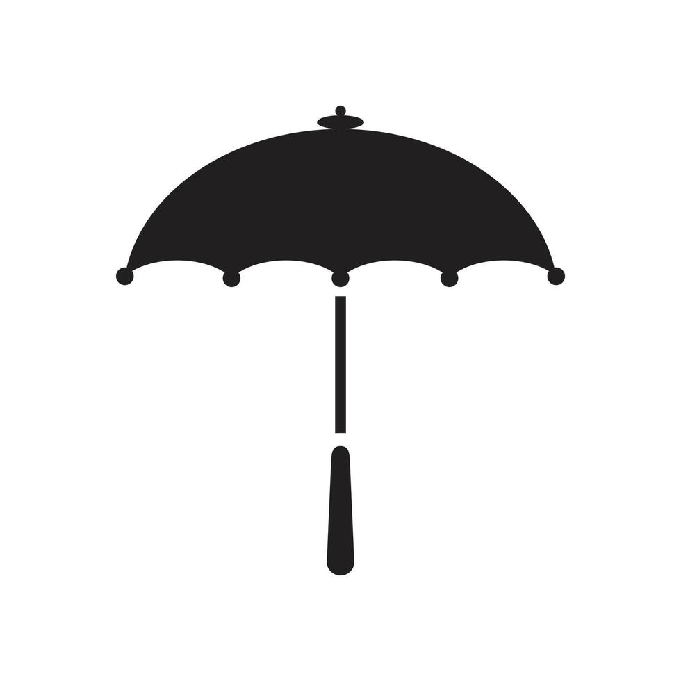 Regenschirm-Symbol-Vorlage in schwarzer Farbe editierbar. Flache Vektorillustration des Regenschirmsymbolsymbols für Grafik- und Webdesign. vektor