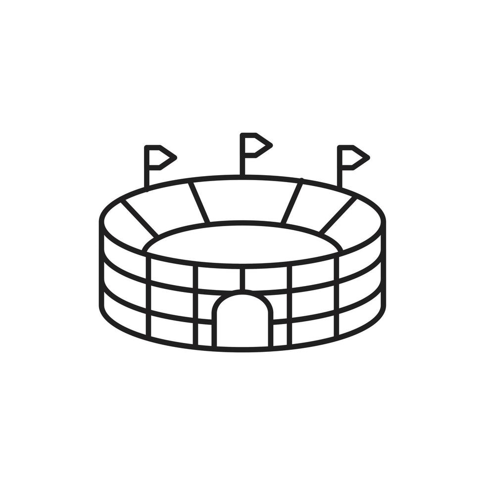 Stadion-Icon-Vorlage in schwarzer Farbe editierbar. flache vektorillustration des stadionikonensymbols für grafik- und webdesign. vektor