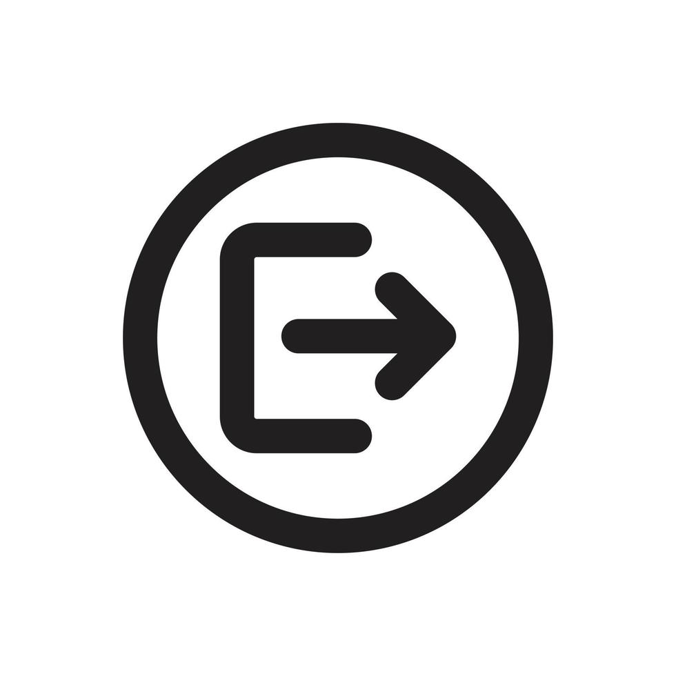 Vektor-Logout-Icon-Vorlage in schwarzer Farbe editierbar. Abmelden Symbol Symbol flache Vektorgrafiken für Grafik- und Webdesign. vektor