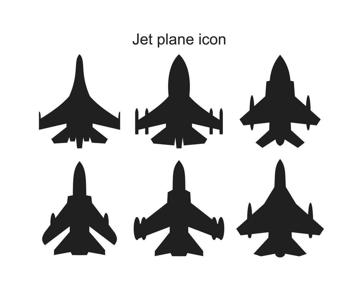 Symbolvorlage für Düsenflugzeuge in schwarzer Farbe editierbar. Flache Vektorillustration des Düsenflugzeug-Symbolsymbols für Grafik- und Webdesign. vektor