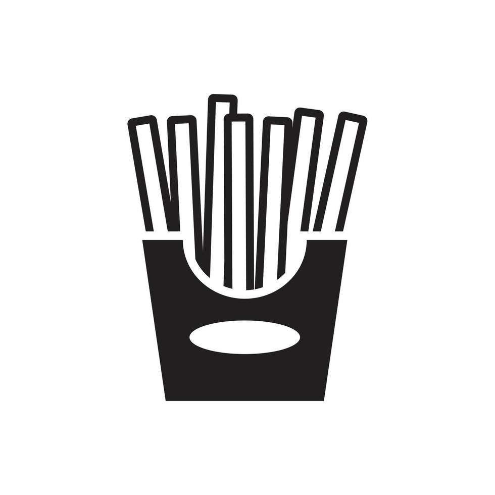Pommes-Frites-Symbolvorlage schwarze Farbe editierbar. pommes frites symbol symbol flache vektorillustration für grafik- und webdesign. vektor