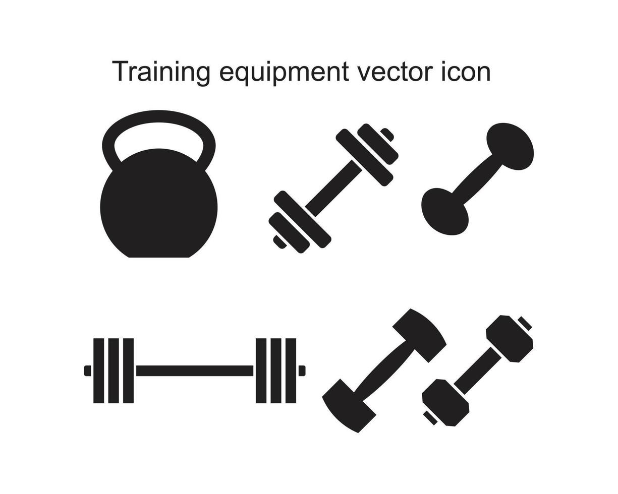 Trainingsgeräte Vektor Icon Vorlage schwarze Farbe editierbar. flache Vektorillustration des Trainingsausrüstungsvektorikonensymbols für Grafik- und Webdesign.