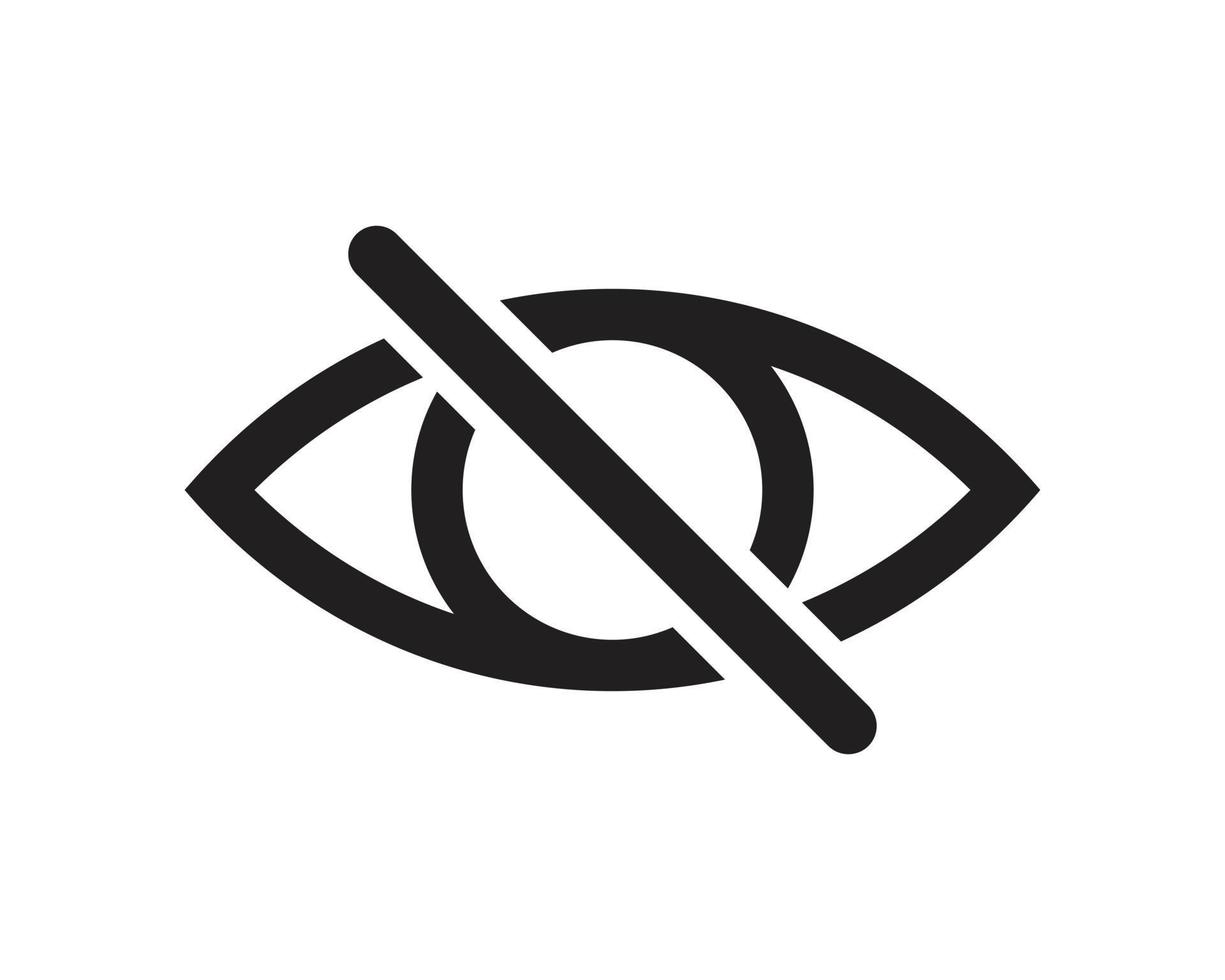 Symbolvorlage für Augenblindzeichen in schwarzer Farbe editierbar. Augenblindzeichen-Symbol flache Vektorillustration für Grafik- und Webdesign. vektor
