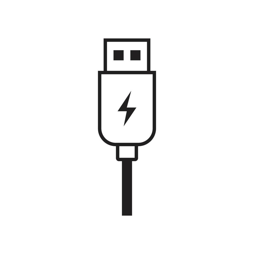 usb-ladesymbolvorlage schwarze farbe editierbar. flache vektorillustration des usb-ladesymbolsymbols für grafik- und webdesign. vektor