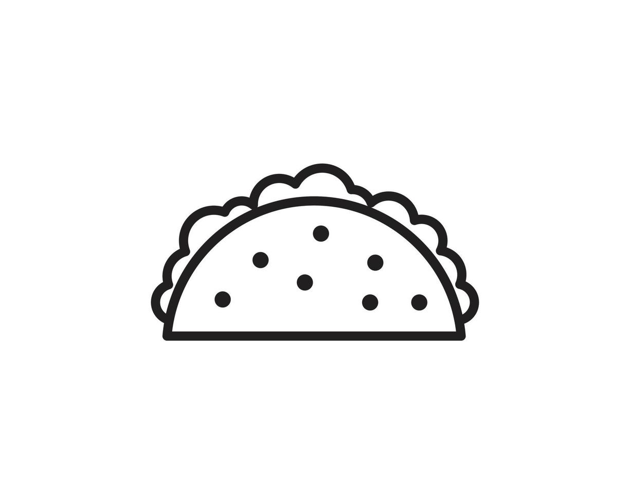 Taco-Symbolvorlage in schwarzer Farbe editierbar. flache Vektorillustration des Taco-Symbolsymbols für Grafik- und Webdesign. vektor