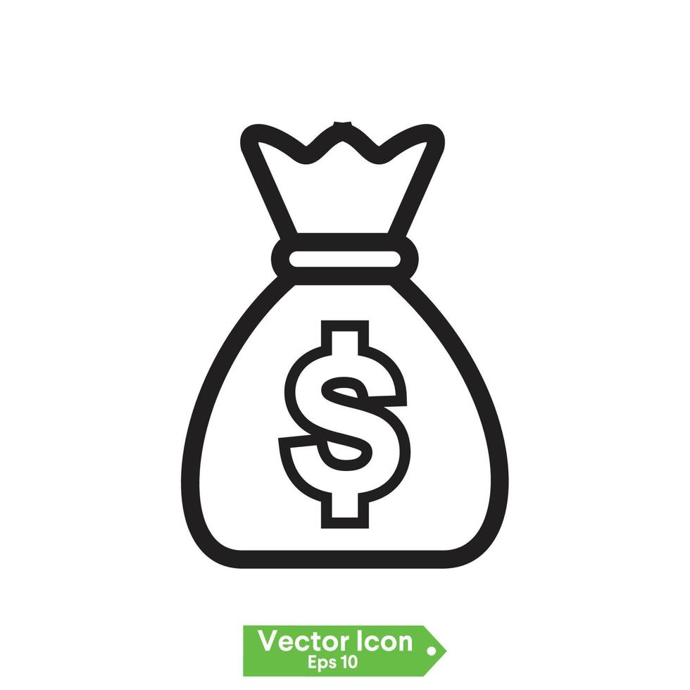 Symbole für Geld- und Zahlungslinien. linearer ikonensatz des dollar- und bargeldvektors. vektor