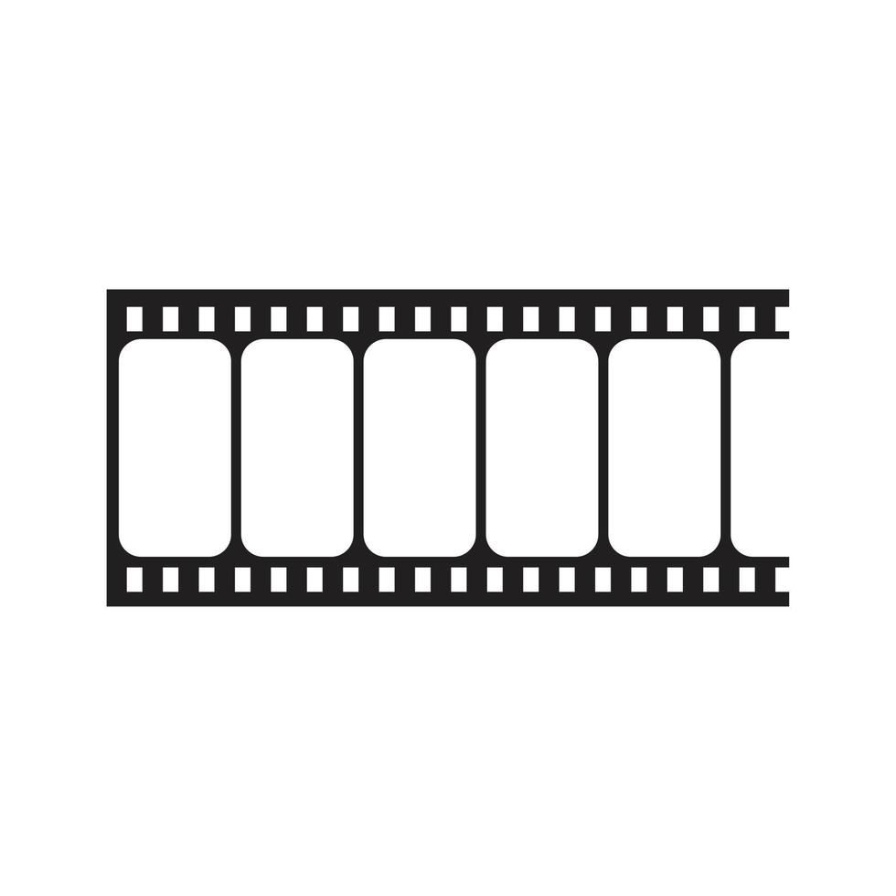Vektor leere Kinofilmgeschichte Symbolvorlage schwarze Farbe editierbar. Vektor leere Kinofilmgeschichte Symbol flache Vektorillustration für Grafik- und Webdesign.