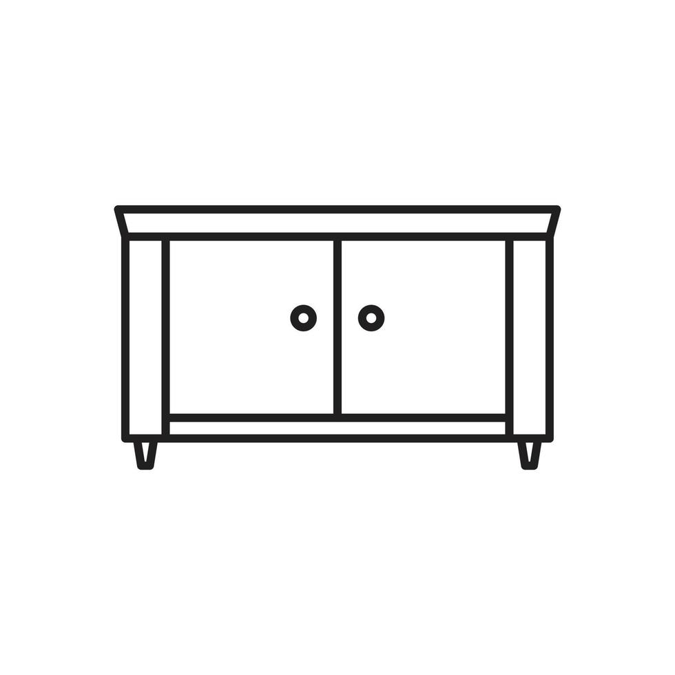 Sideboard-Icon-Vorlage in schwarzer Farbe editierbar. flache Vektorillustration des Sideboard-Symbolsymbols für Grafik- und Webdesign. vektor