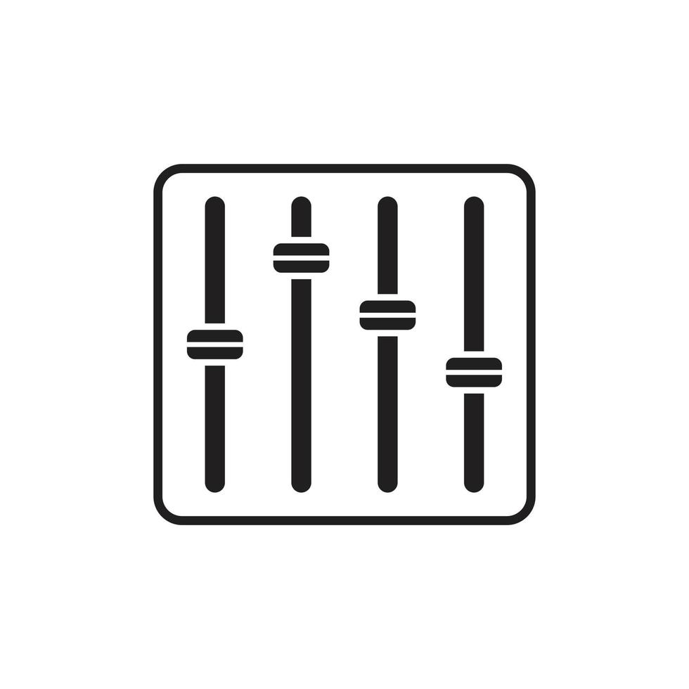 Equalizer-Symbolvorlage in schwarzer Farbe editierbar. flache Vektorillustration des Equalizer-Symbolsymbols für Grafik- und Webdesign. vektor