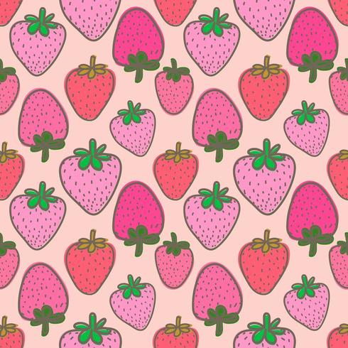 Rosa sömlös bakgrund för jordgubbe vektor