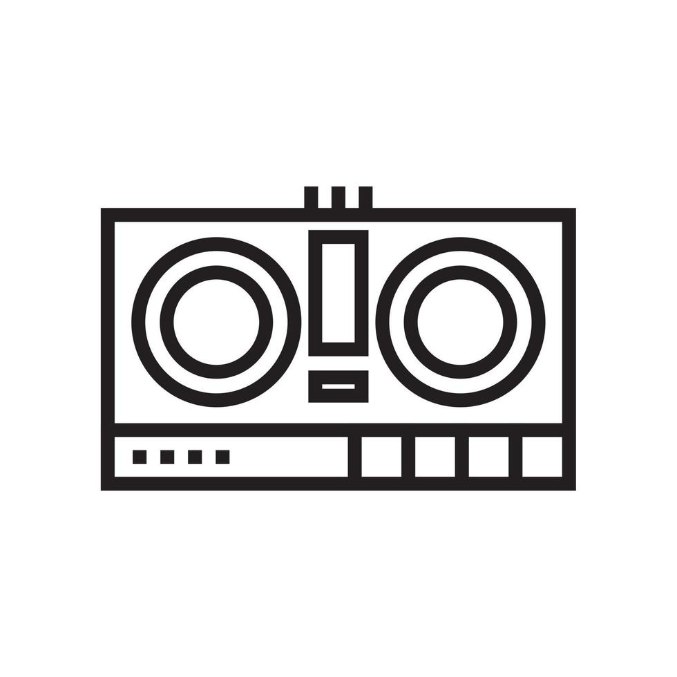 DJ-Fernbedienung zum Abspielen und Mischen von Musik-Icon-Vorlagen in schwarzer Farbe editierbar. DJ-Fernbedienung zum Abspielen und Mischen von Musik Symbol flache Vektorillustration für Grafik- und Webdesign. vektor