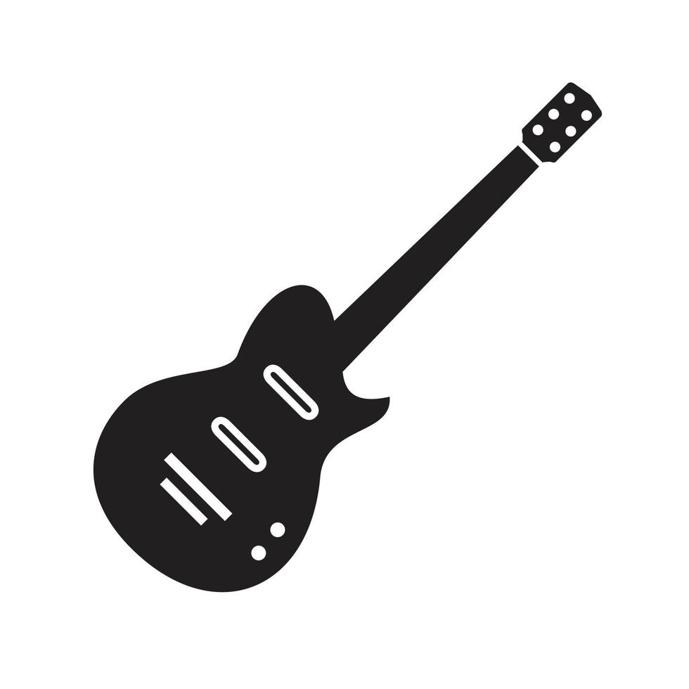 e-gitarrensymbolvorlage schwarze farbe editierbar. E-Gitarren-Symbol Teamarbeit Symbol flache Vektorillustration für Grafik- und Webdesign. vektor